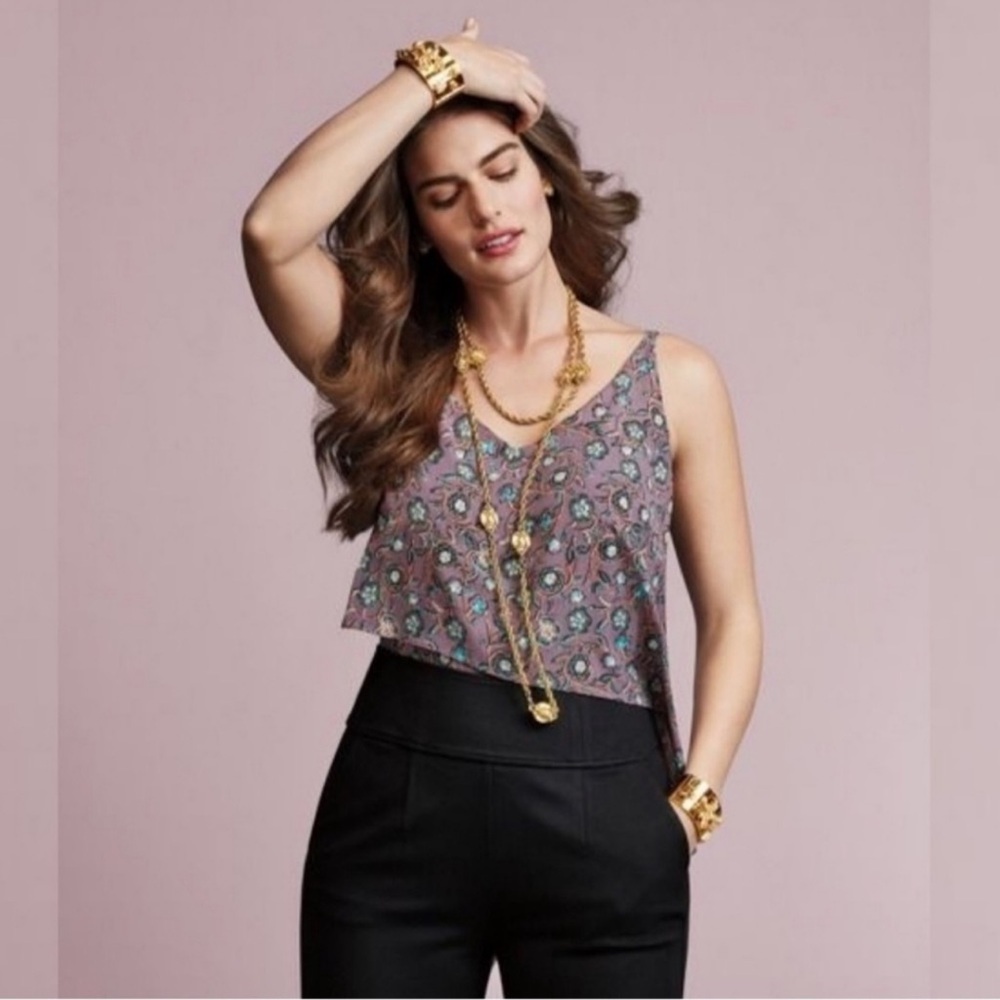 Cabi Scrollwork Floral Tank Size Small
